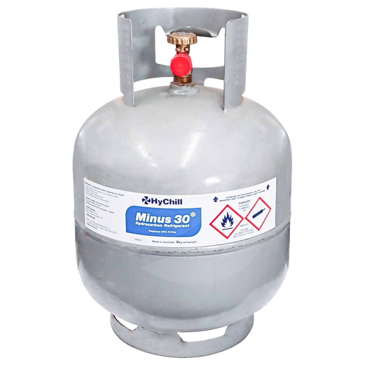 GAS, REFRIGERANT, HYDROCARBON, 9KG CYLINDER, HYCHILL, MINUS 30